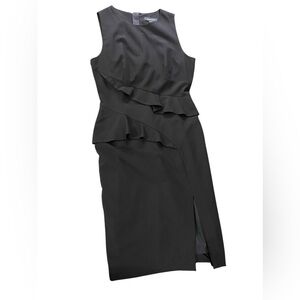 Marciano Black Asymmetrical Ruffle Dress
